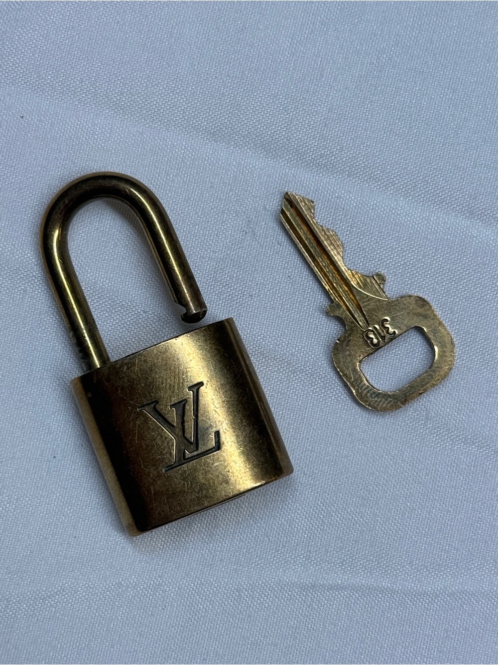 Louis Vuitton Brass Tone LV Padlock with Key # 313